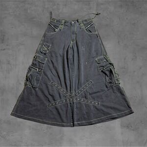 Tripp NYC Mens Cargo Skirt Pants Zip Fly Goth Punk Rave Darkwear